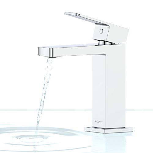 Tech Deals 🔥 Chrome Bathroom Sink Faucet-KANARY Bathroom Sink Faucet Solid Brass Body Modern Single Handle Basin Mixer Taps (Chrome)