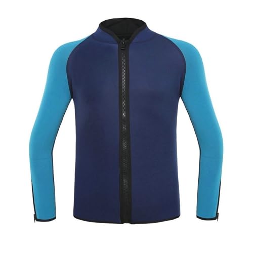Chaqueta Wetsuit Top para hombre de neopreno 2MM, manga larga, camiseta para buceo con cremallera frontal