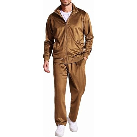 COOFANDY Men's Velvet Tracksuit Set Cover