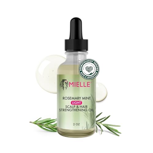 Mielle Organics Rosemary & Mint Light Hair Oil, Split Ends & Dry Scalp Treatment - Infused with...