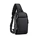 Produktbild FANDARE Herren Brusttasche Schultertasche Sling Bag Rucksack mit USB Umhängetasche Grosse Kapazität Sporttasche für Wandern,Abenteuer,Sport, Reisen Wasserdicht Polyester Schwarz