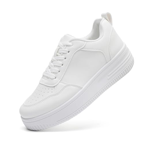 MEMON Womens Fashion Sneakers,Lace Up Platform Sneakers,Lightweight Casual Sneaker,Comfortable Walking Sport Sneakers