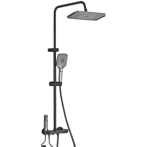 Ensembles de douche black piano avec mitigeur pour salle de bain moderne