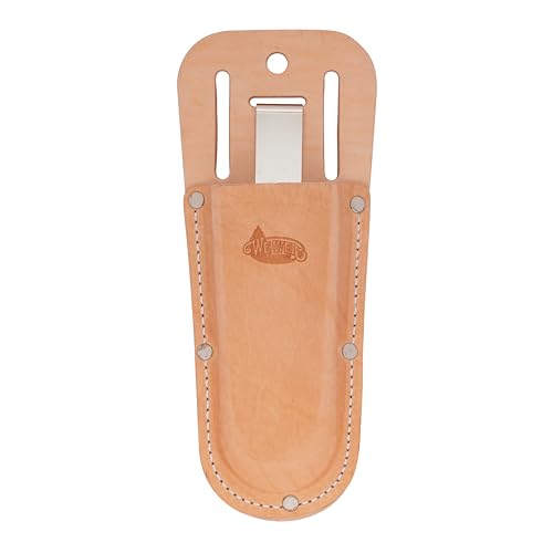 Weaver Arborist Pruner Pouch Durable Top Grain 8 Leather Tool Pouch for Arborists Gardeners & Landscapers fits Pruners Pliers or Hand Tools Belt Clip & Slot Attachment Tan