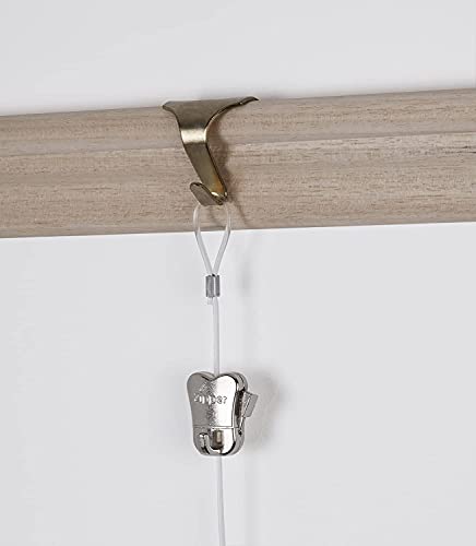 Image of 54 x 34mm Solid Moulding Picture Hooks Hangers Rail Hanging Hook Color Zinc-Plated, for Home Wall Picture Exhibition Art Work Hardware Bronze Tone 30pcs