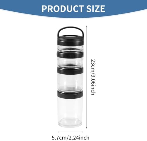 Image of 4-Layer Twist Lock Storage Jars Stackable BPA-Free Formula Container Non-Spill Snack Cup Containers for Milk Powder, Protein, Nuts & Baby Food Portable Travel Storage Jars (1 Pcs)