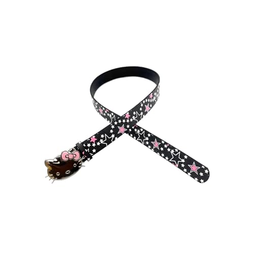 1 PCS Y2K Women's Pink Bow Buckle Star Belt Decoration with Denim Skirt 103 * 3.2 cm/40.5 * 1.3 in