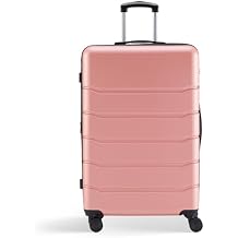 InfiniPower 28 Inch Expandable Hardside Carry-On Luggage, Hard Shell Lightweight Rolling Suitcase with Double Spinner Wheels & TSA Lock, Pink