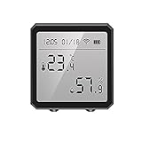 FENGCHUANG Tuya WiFi-Temperatur- und Luftfeuchtigkeitsmesser, intelligenter Innen-Hygrometer-Sensor mit LCD-Display und App-Benachrichtigung, kompatibel mit Alexa und Google Assistant