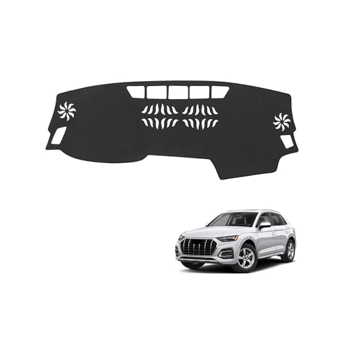 PeakPurit Black Dashboard Dash Board Cover Mat Carpet for Audi 2018-2025 Q5 Accessories Dash Cover Flannel Material Dash Mat Sunshade