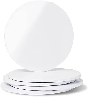 Cake Craft Company 10 Inch Round Eco Friendly Cake Board White (Pack of 5) 12mm Thick Corrugated Cake Board Drums Offering Maximum Strength and Versatility
