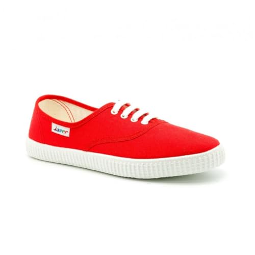 javer 60-1 - Zapatillas Lona Ingles Mujer Color: Rojo Talla: 39
