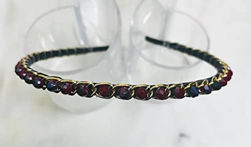Image of Sleek Chain with 2 Tone Maroon Plastic Fancy Party Wedding Hairband For Girls and Women |Embellished hairband |Hair accessories for women stylish