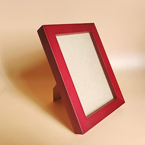 Image of 4x6 Picture Frames RED Solid Wood Frame, Plastic Panel (Film Needs to be Removed) Table or Wall.Front Window Opening 3.5x5.5 inch.