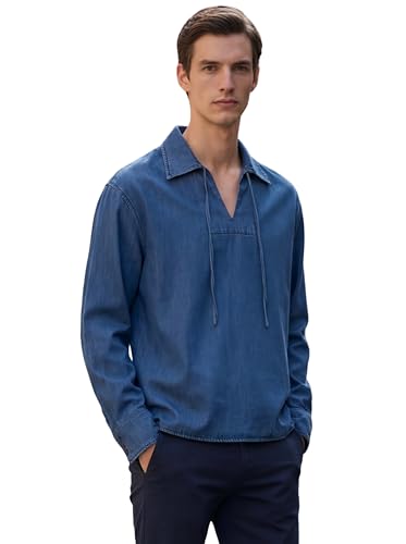 Image of GRECIILOOKS Men's Full Sleeve Regular Fit Casual Denim Shirt | Cotton Shirts for Man |Stylish Trendy Shirt for Men