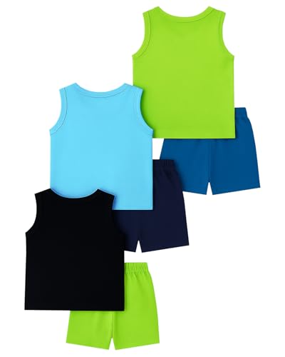 Image of Kuchipoo Boys Regular Fit Sleeveless T-Shirts and Shorts Set