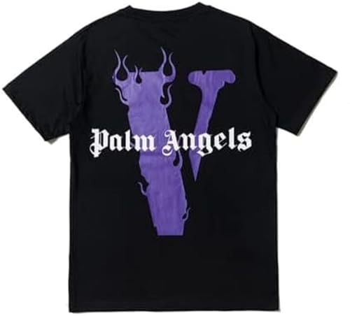 Fashion Men's Short Sleeved T-Shirt V Letter Printed Tops Casual Couple T-Shirt Hip Hop Short Sleeved Tops