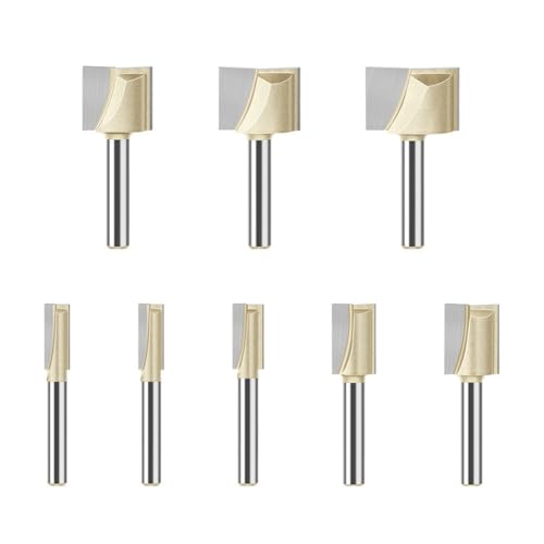 Lckiioy 8 Piezas de 6 mm de Vástago de Fresa para Madera, Juego de Herramientas de Carpintería de Broca de Limpieza de Brocas de Carburo