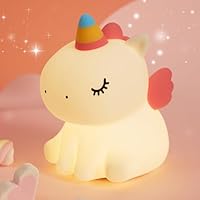 Cute Unicorn Night Light, Dimmable Nursery Kawaii Lamps for Room Decor, Super Squishy Silicone Timed Night Lamp. Great Ambience Light for Camping Party Room Decor [Energy Class G] (Unicorn)