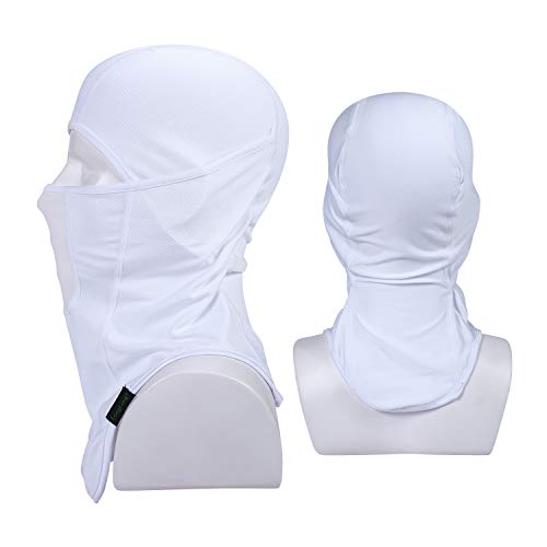 Balaclava - Sun Protection Mask Windproof, Dust & Breathable Summer Full Face Cover for Cycling, Hiking, Motorcycle (White)