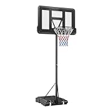 YOLEO Basketballkorb mit Ständer, Basketballkorb Outdoor für Erwachsene Kinder, Verstellbare Korbhöhe von 130-305cm, Tragbar Basketballständer mit Rollen