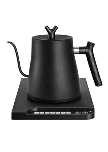 Image of DOPPIO Precision Gooseneck Electric Kettle with Temperature Control Base - 1L Rapid Boil Pour Over Coffee & Tea Maker, 304 Stainless Steel, Matte Black