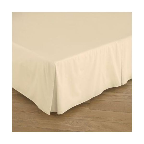 Forever Britain Pleated Base Valance Sheet, Bed Base Wrap Skirt, Wraps Itself Around The Base Of Your Bed Frame, George 180 Thread Count Ivory, SuperKing W183 x L200 Cm