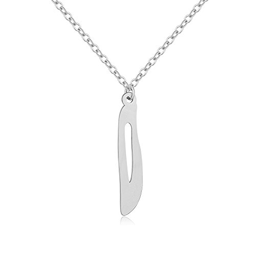 Collier scalpel femme pendentif acier chirurgical bijou original argenté