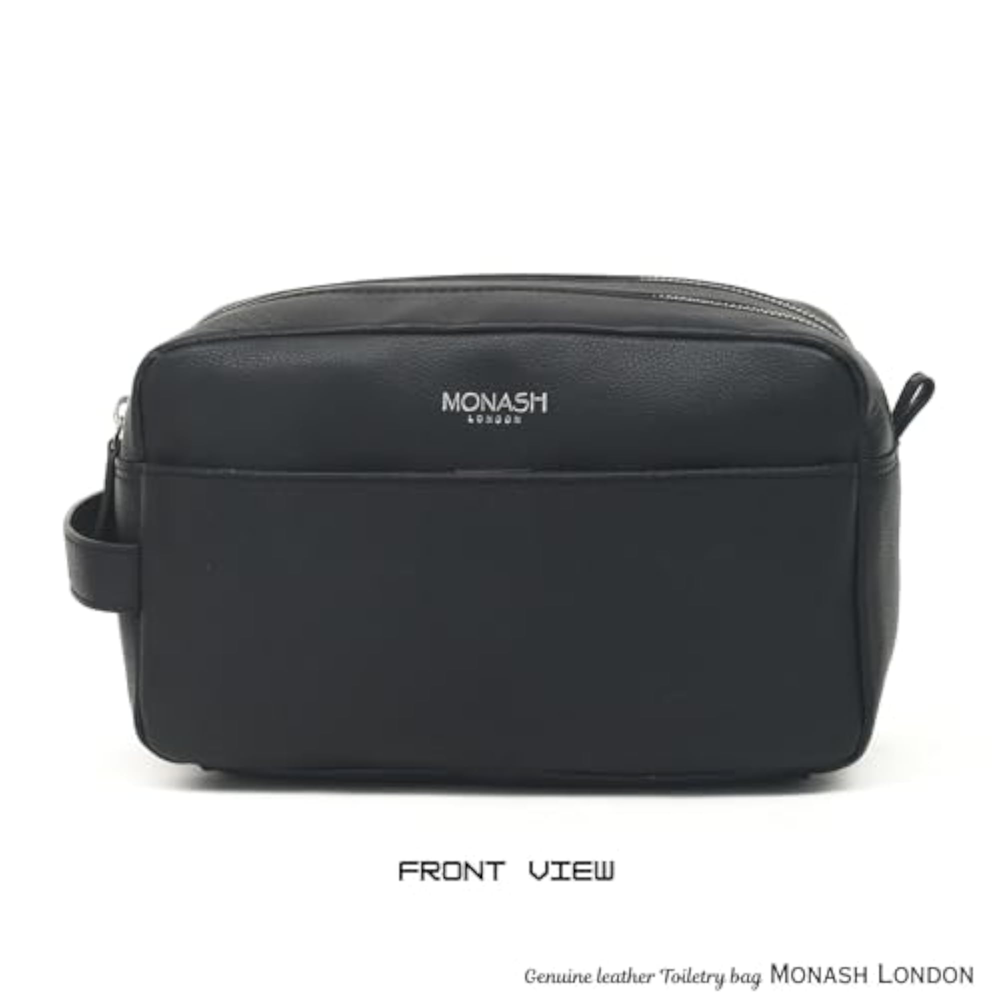 Men's Genuine Leather Toiletry Bag, Premium Travel Dopp Kit