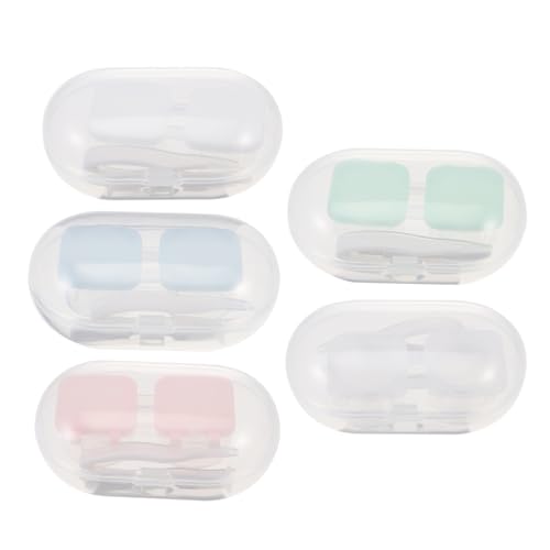 Healeved 5 Juegos De Estuches Invisibles para Cosméticos Estuches para El Cuidado De Lentes De Contacto Portátiles para Organizar Y Almacenar En Viajes