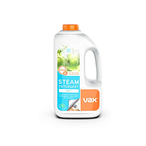 Vax Steam Detergent Pet 1L Steam Cleaner Detergent, Hard Floor Cleaner Solution, Apple Burst Scent, Neutralise Pet Odours, Remove 99.9percent of Bacteria, 1-9-132813, White