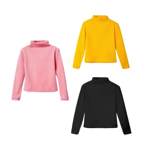 Image of Toddler Turtleneck Long Sleeve Shirt Thin Fleece for 1-5T Girls Boys