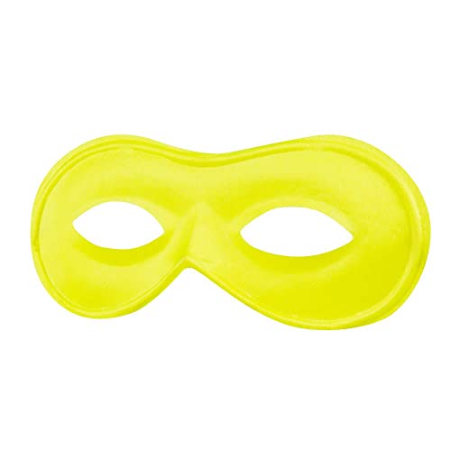 Image of The Dragons Den Adults UV Neon Yellow Eye Mask Masquerade Superhero Fancy Dress Accessory [Yellow]