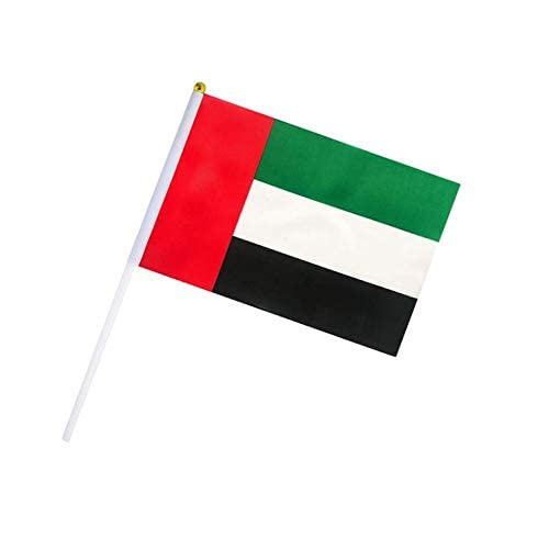 PARTY TIME - 12 Pieces UAE National Day Logo Flag - Stitched in Strong Polyester Material - Long Durability - Indoor and Outdoor Use (21CM X 30CM)