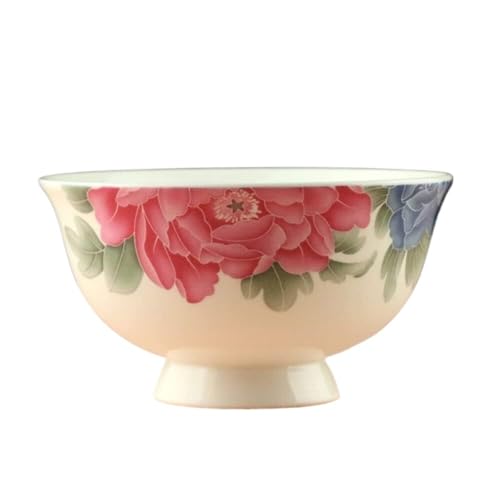 Cuenco de porcelana antiguo,Cuencos cerámica,13cm 5.1in pie alto Jingdezhen Bone China Arroz Vajilla for el hogar Calibre 7cm
