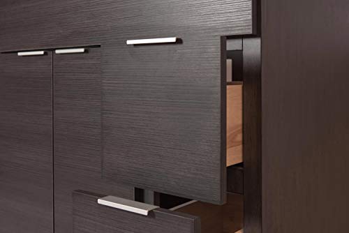 36 Inches Portuna Black Bathroom Vanity Flat Door Style Rta Cabinet Base - Niturra Moderno Series, 36 Inches W X 21 Inches D X 34.5 H #TOP4