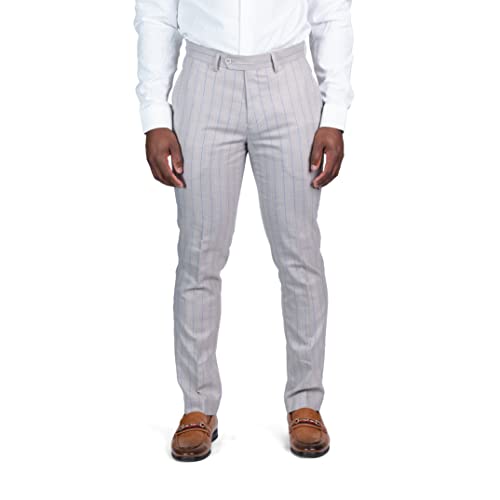 AZAR MAN Slim Fit Slacks Pinstripe Men's Dress Pants 79182