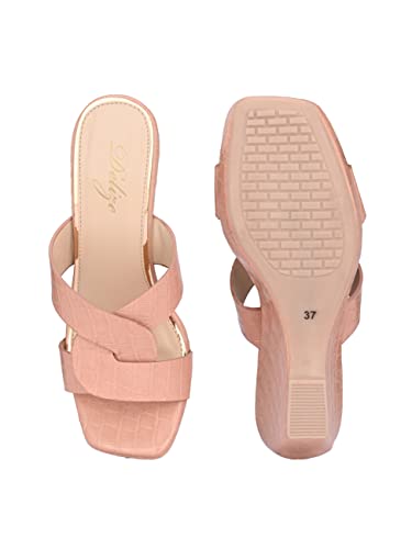 Image of Delize Light - vegan leather cross strap wedge heel sandals 2500