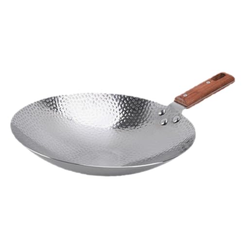 Wok de acero inoxidable con mango de madera 1 pieza miniatura 1