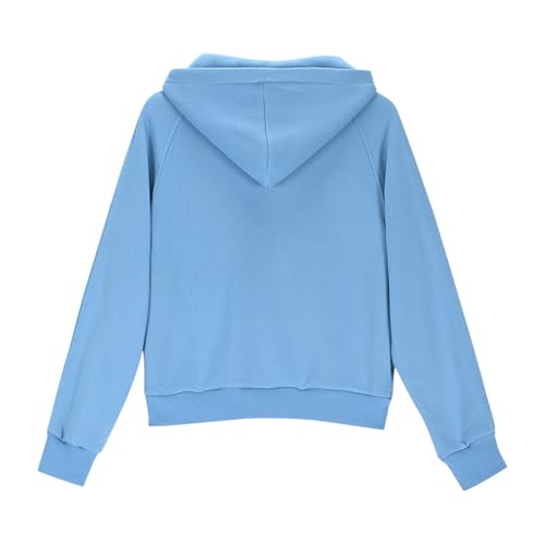 DDAPJ pyju Girls Zip Up Hoodies Fleece Sweatshirts Solid Color Teen Casual Fall Long Sleeve Jackets with Thumb Hole4
