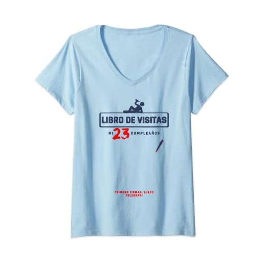 Mujer 23 años - Libro de visitas de fiesta 23 años - 23 cumpleaños Camiseta Cuello V