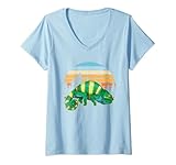 Photo Gallery donna rettile tropicale lucertola retro animale camaleonte maglietta con collo a v Photo Gallery donna rettile tropicale lucertola retro animale camaleonte maglietta con collo a v