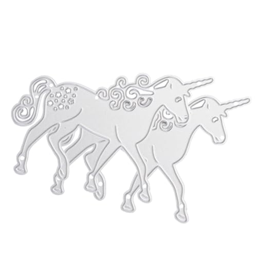 SAFIGLE 2pcs Unicorn Carbon Steel Cutting Dies Stencil Metal Embossing Dies for DIY Craft Card Making and Scrapbooking UK