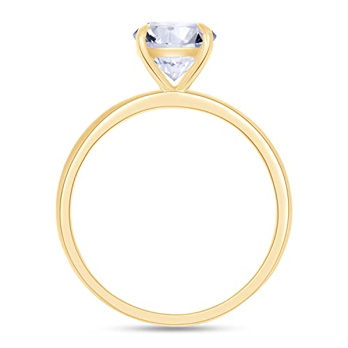 SAVEARTH DIAMONDS Oval Lab Created Moissanite And Lab Grown Diamond Solitaire Engagement Ring For Women In 14k Gold Plated 925 Sterling Silver (1.30 CT To 2.50 CT), Gift For Her4