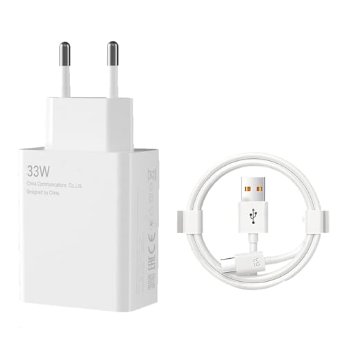 Okaywork 33W per Xiaomi Caricatore Rapido con Cavo USB C 2m, Caricabatterie rapido Adattatore Caricatore per Xiaomi 11 Lite/Mi 11i/10T Lite/Mi 10T Pro/Mi 10T/Redmi Note 13 5G 12S 11 11S 10 Pro etc