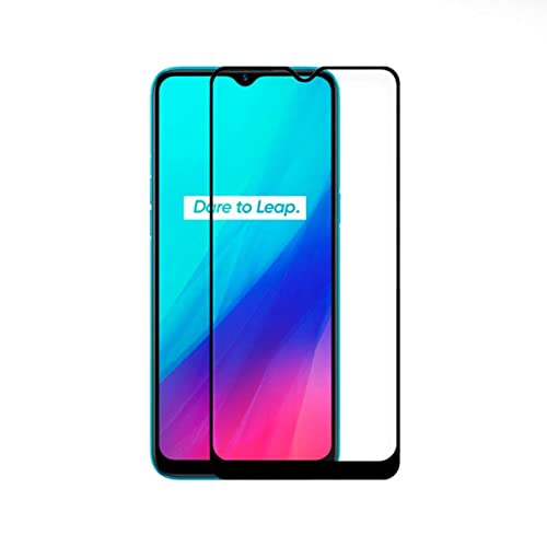 Cool Tempered Glass Screen Protector for Realme C3 (Full 3D Black), transparent
