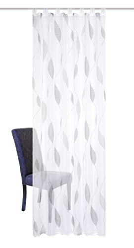 HOMEbasics 49462 Paolo Tab-Top Curtain Transparent Printed Stone 245 x 140 cm, W 55.1" x L 96.5" (1 Panels) - Image 2