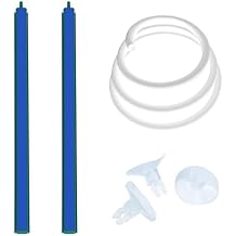 Saim Aquarium Air Stone Bar Bubbler 11.8 Inch, Bubbler Stone with Plastic Base, 9.8ft Airline Tubing with 3 Piece Suction Cup for Fish Tank, Air Stone Bar, 2 Pack