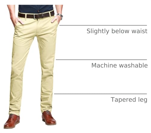 Image of Match Mens Regular-Fit Casual Flat Front Chino Pants