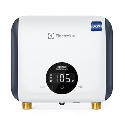 Electrolux 8kW Tankless Water Heater Electric 240V - On Demand Water Heater Electric, Instant Hot Water Heater Under Sink, Energy Efficiency, Space-Saving Design
